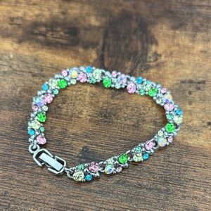 Multicolor Crystal Floral Bracelet - Women Jewelry